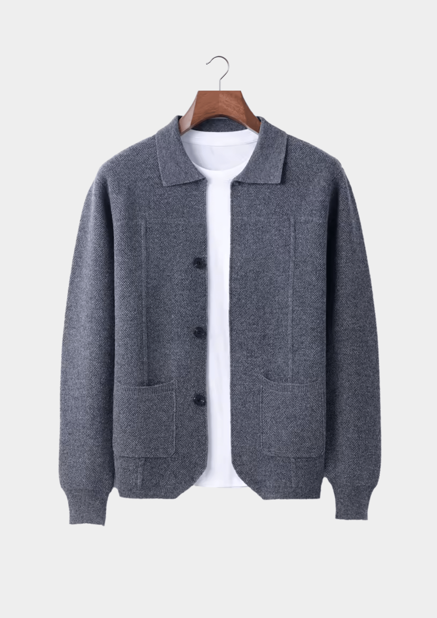 100% CASHMERE BUTTON OVERSHIRT - LORMIER -