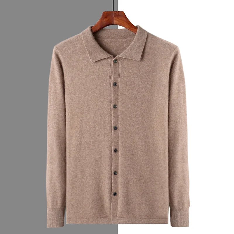 100% CASHMERE POLO BUTTON - LORMIER -
