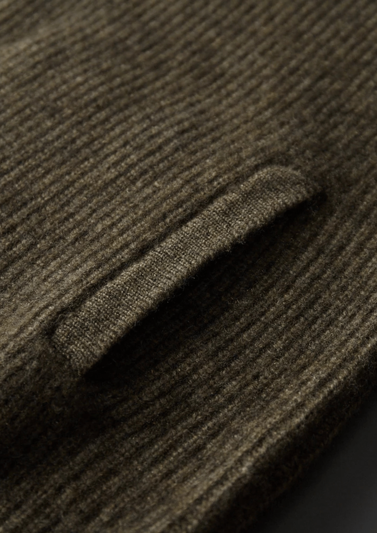 100% CASHMERE RIBBED HIGH COLLAR CARDIGAN - LORMIER -