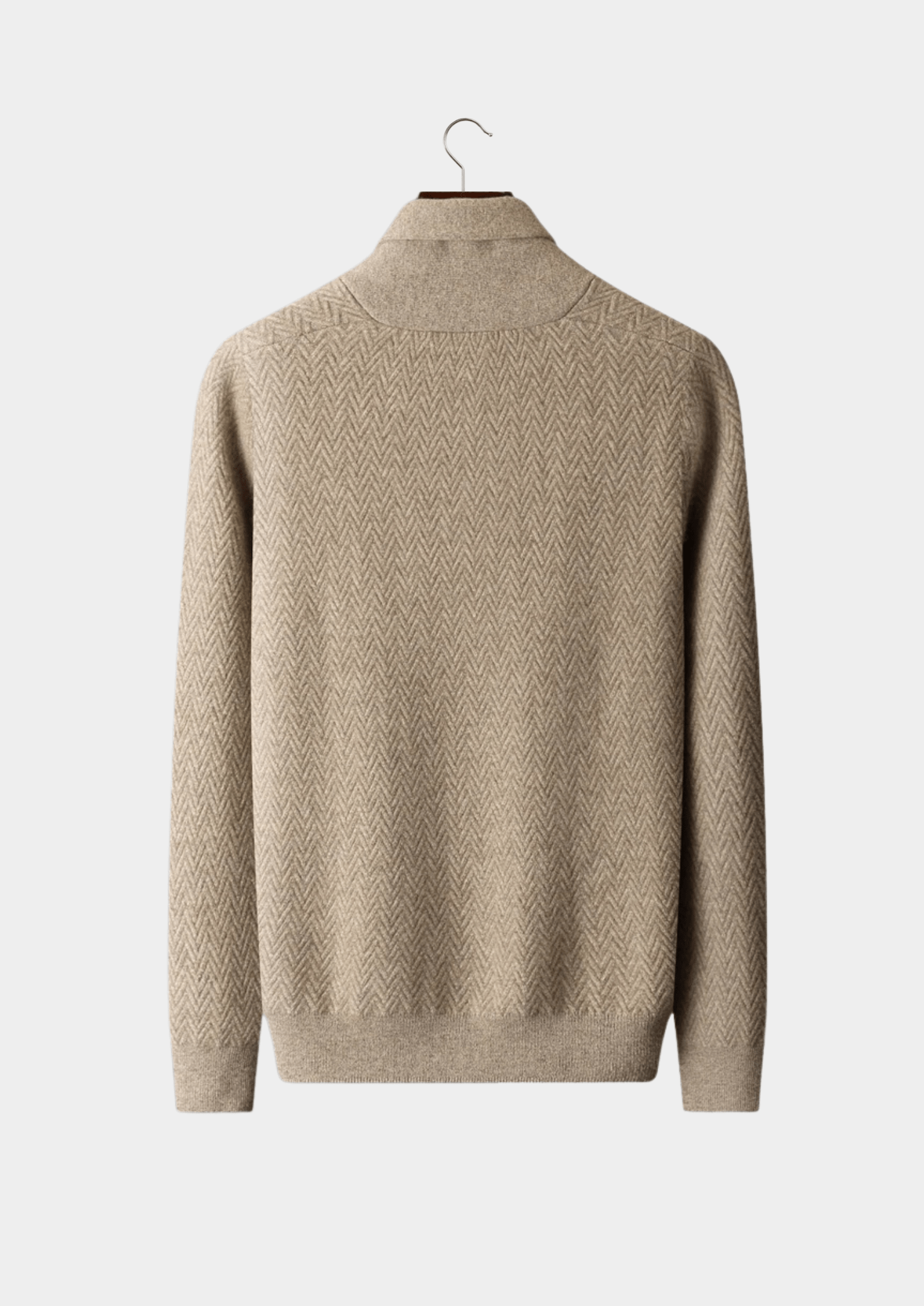 100% CASHMERE ZIGZAG BUTTON SWEATER - LORMIER -