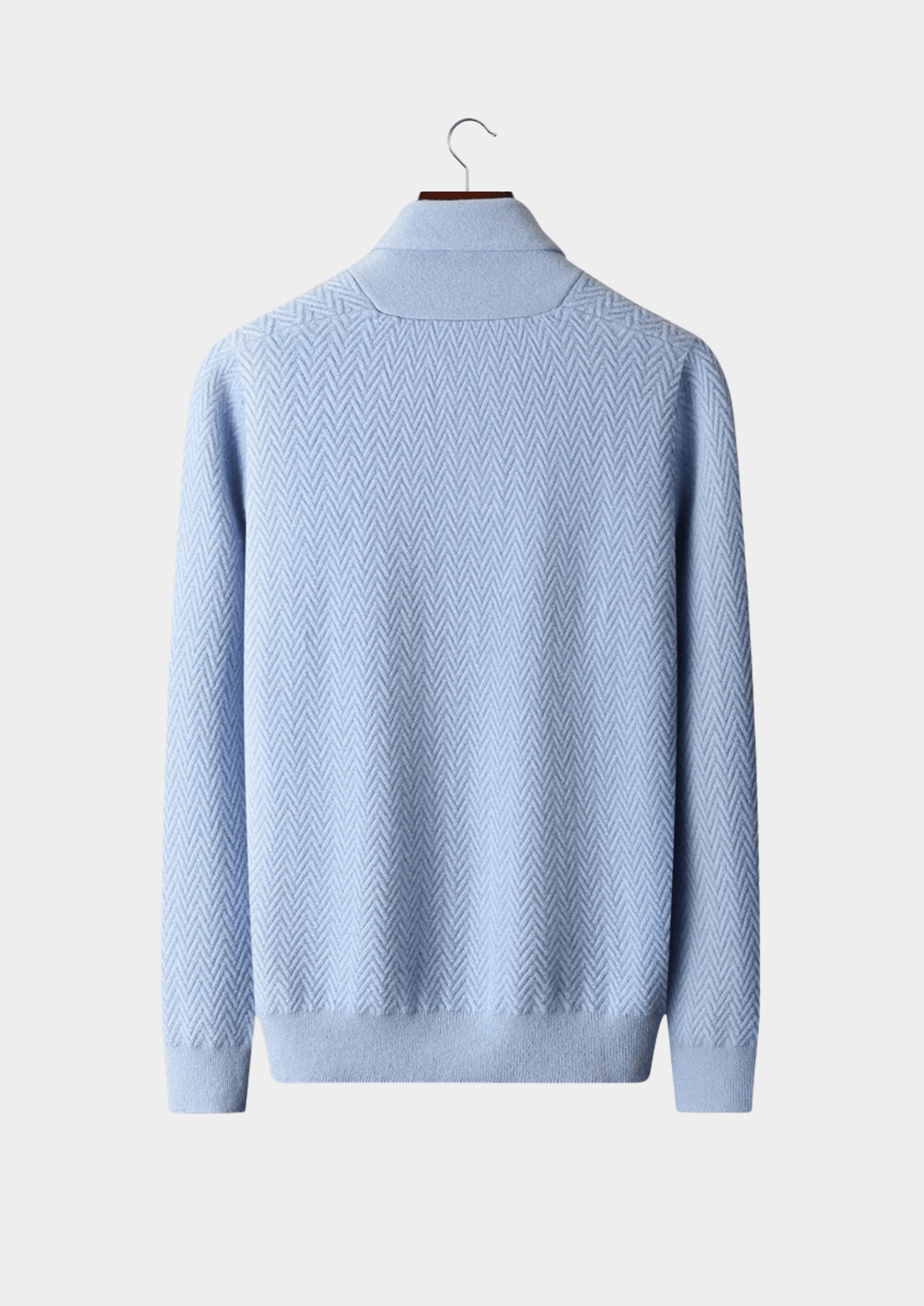 100% CASHMERE ZIGZAG BUTTON SWEATER - LORMIER -