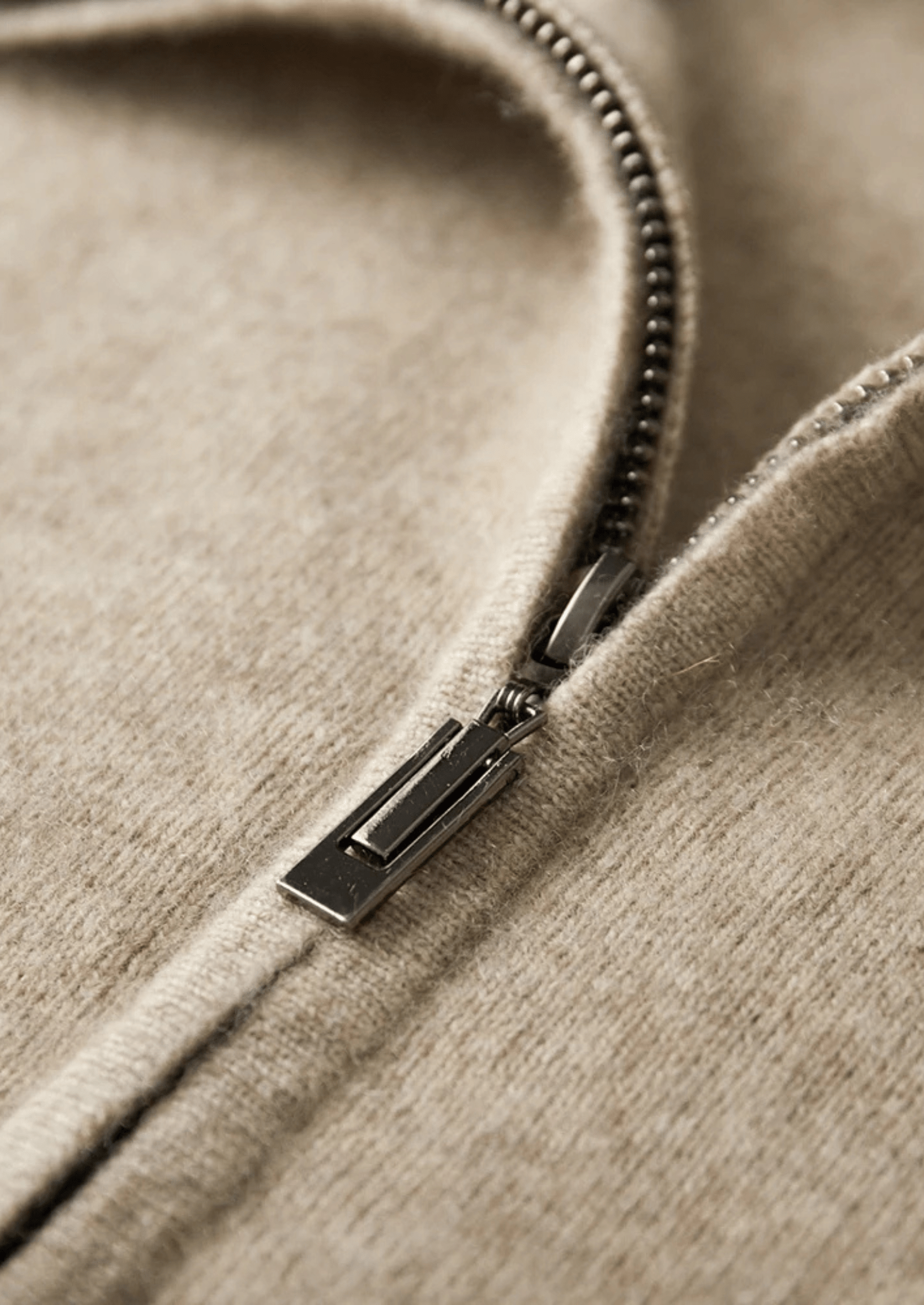 100% CASHMERE ZIP POLO CARDIGAN - LORMIER -