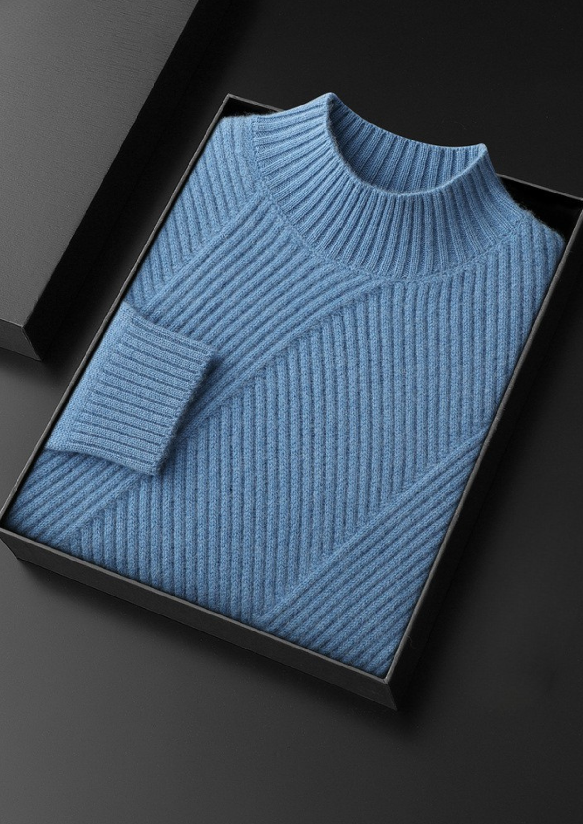 Pure Cashmere Patterned Mockneck
