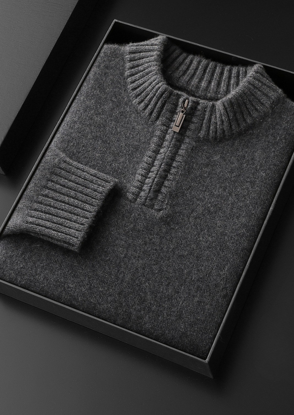 Pure Cashmere Half Zip Sweater