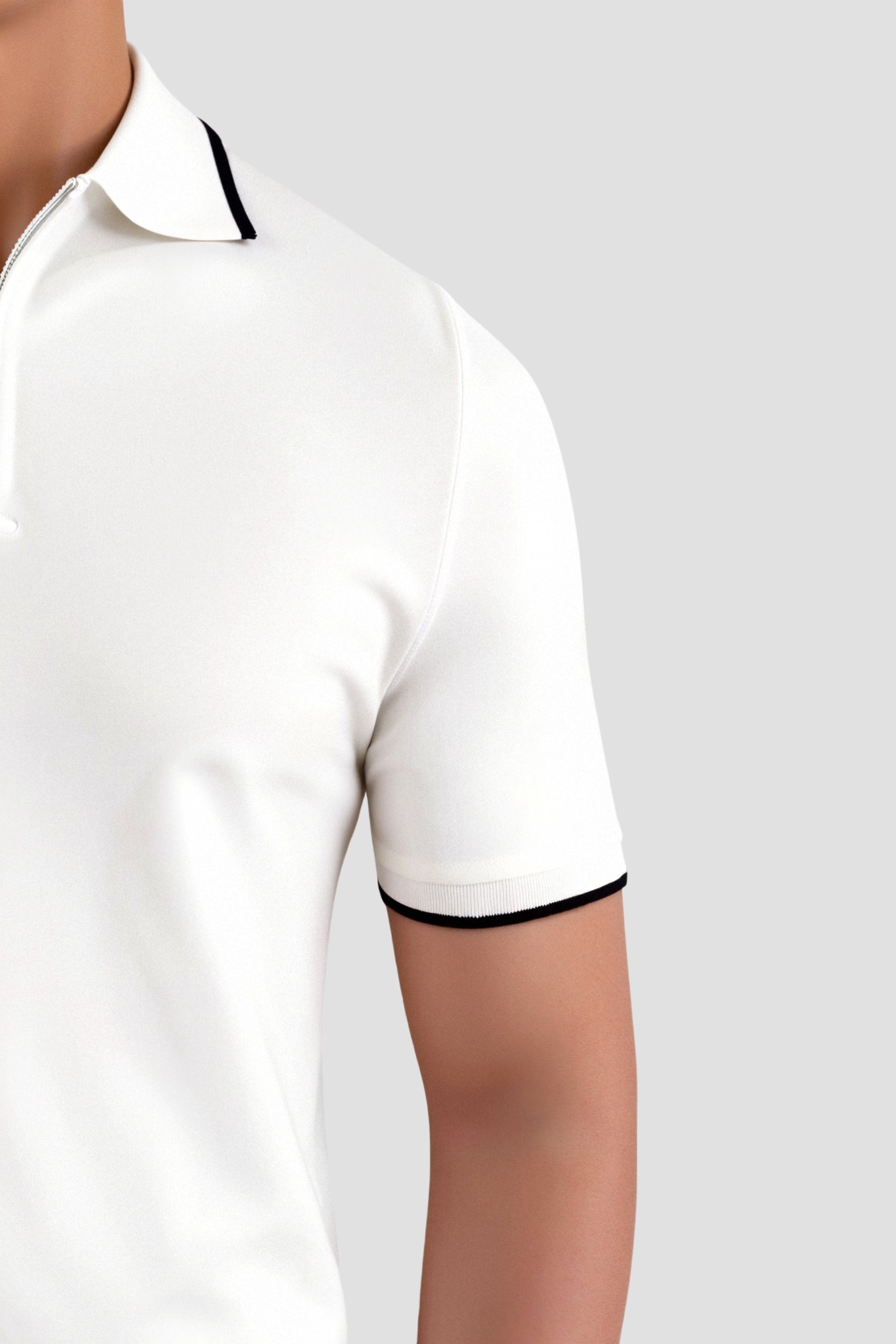 KNITTED QUARTER ZIP GOLF POLO - LORMIER -