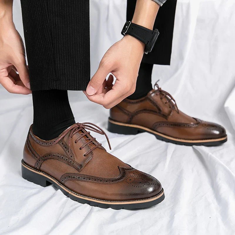 LEATHER CLASSIC SHOES - LORMIER -