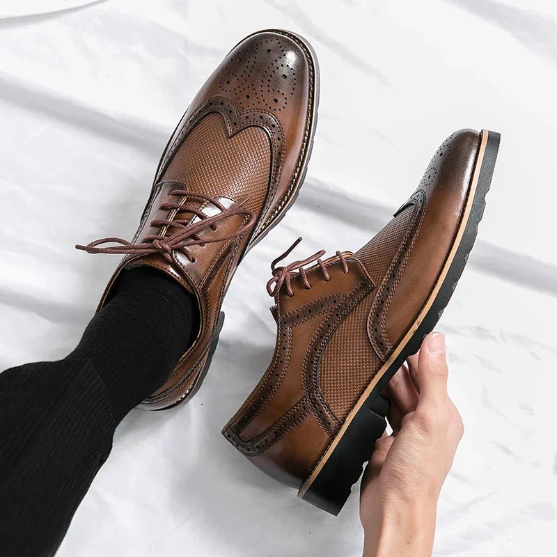 LEATHER CLASSIC SHOES - LORMIER -
