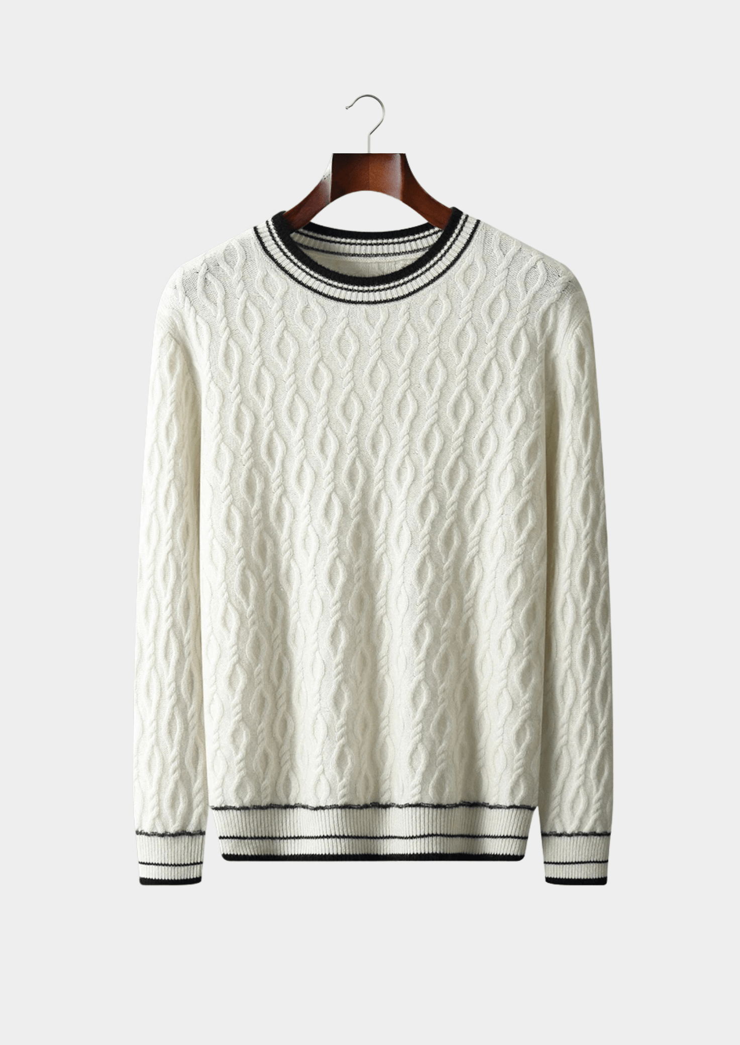 MERINO WOOL JACQUARD CREWNECK - LORMIER -