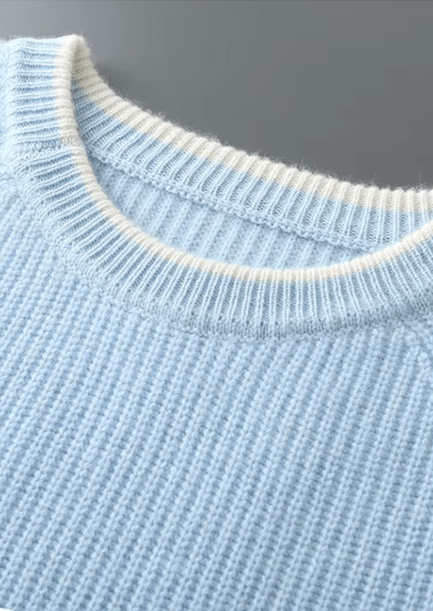 MERINO WOOL TWO TONE CREWNECK - LORMIER -