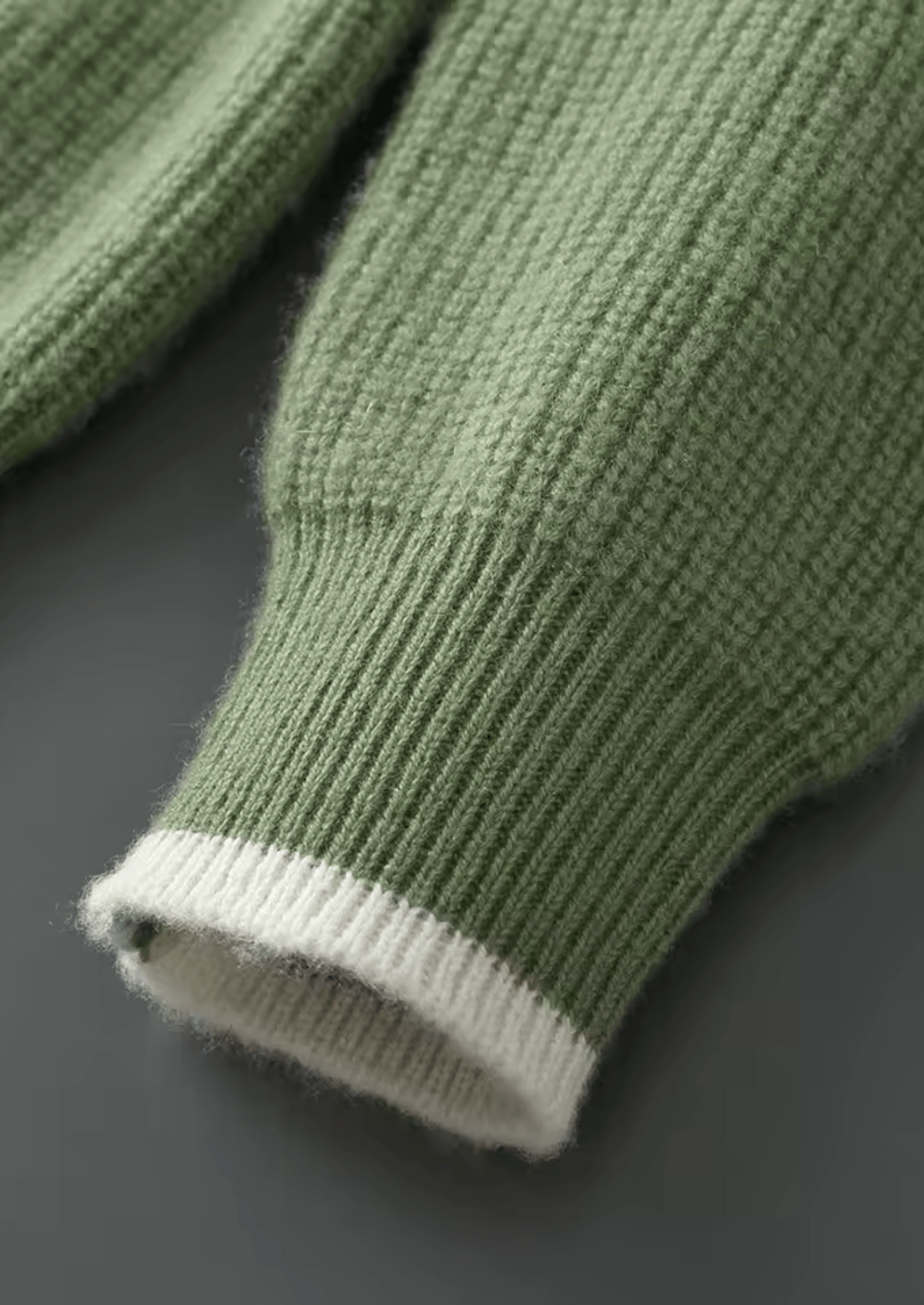 MERINO WOOL TWO TONE CREWNECK - LORMIER -