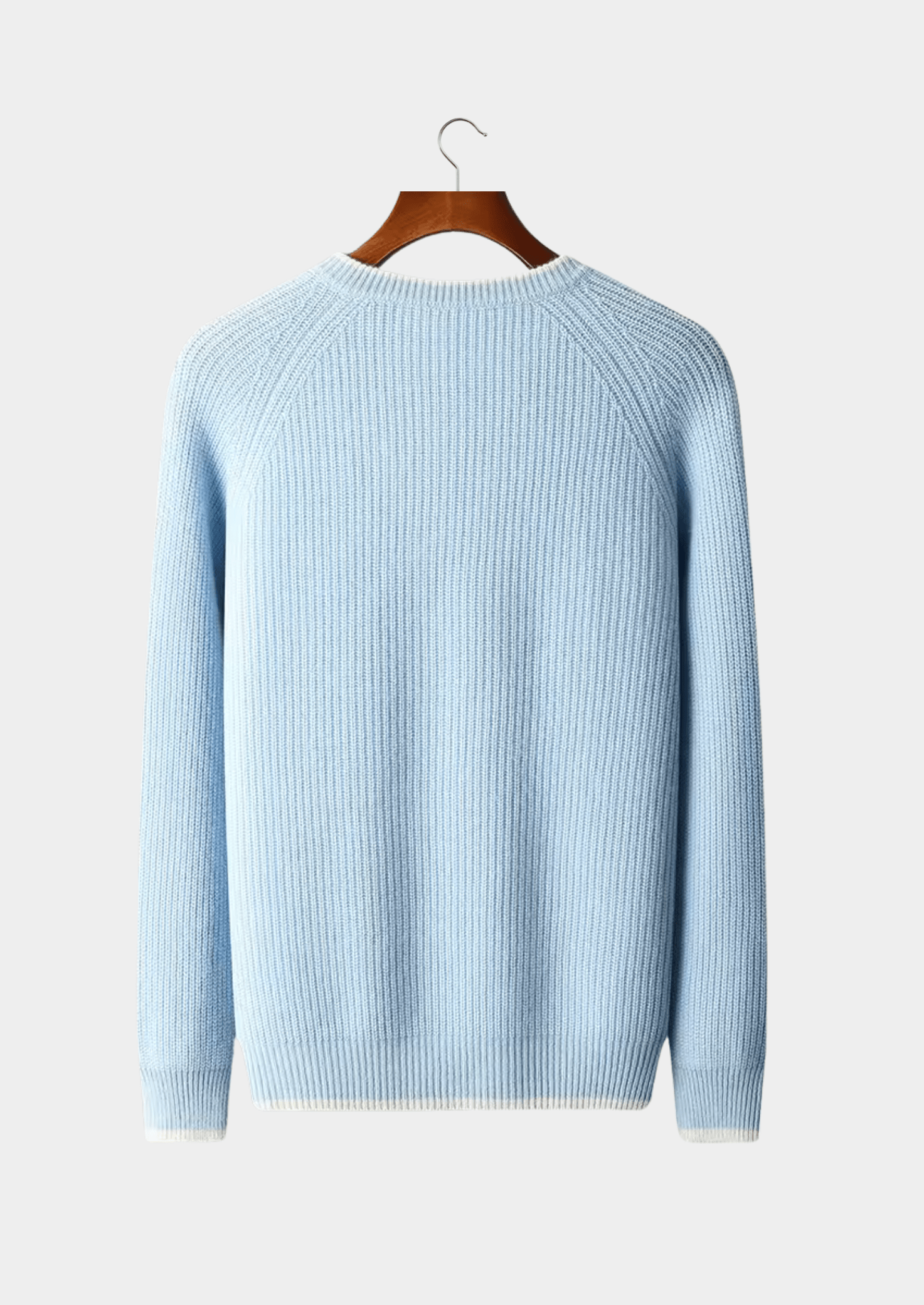 MERINO WOOL TWO TONE CREWNECK - LORMIER -