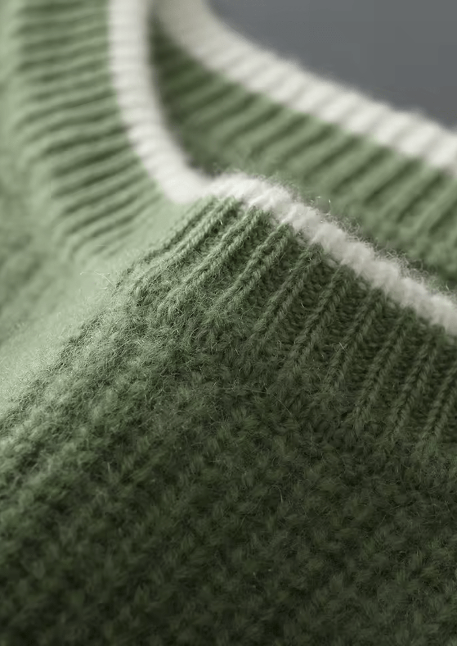 MERINO WOOL TWO TONE CREWNECK - LORMIER -