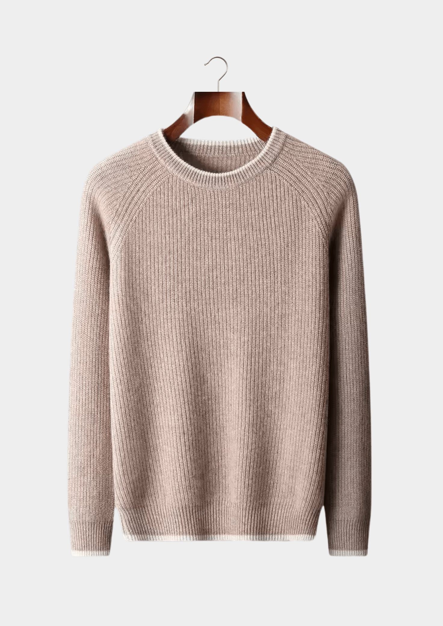 MERINO WOOL TWO TONE CREWNECK - LORMIER -