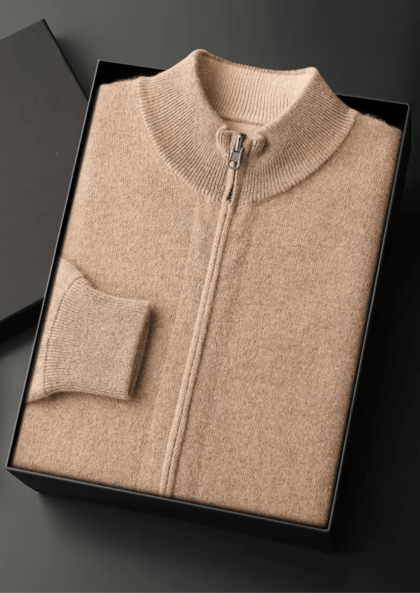 MERINO WOOL ZIP CARDIGAN - LORMIER -