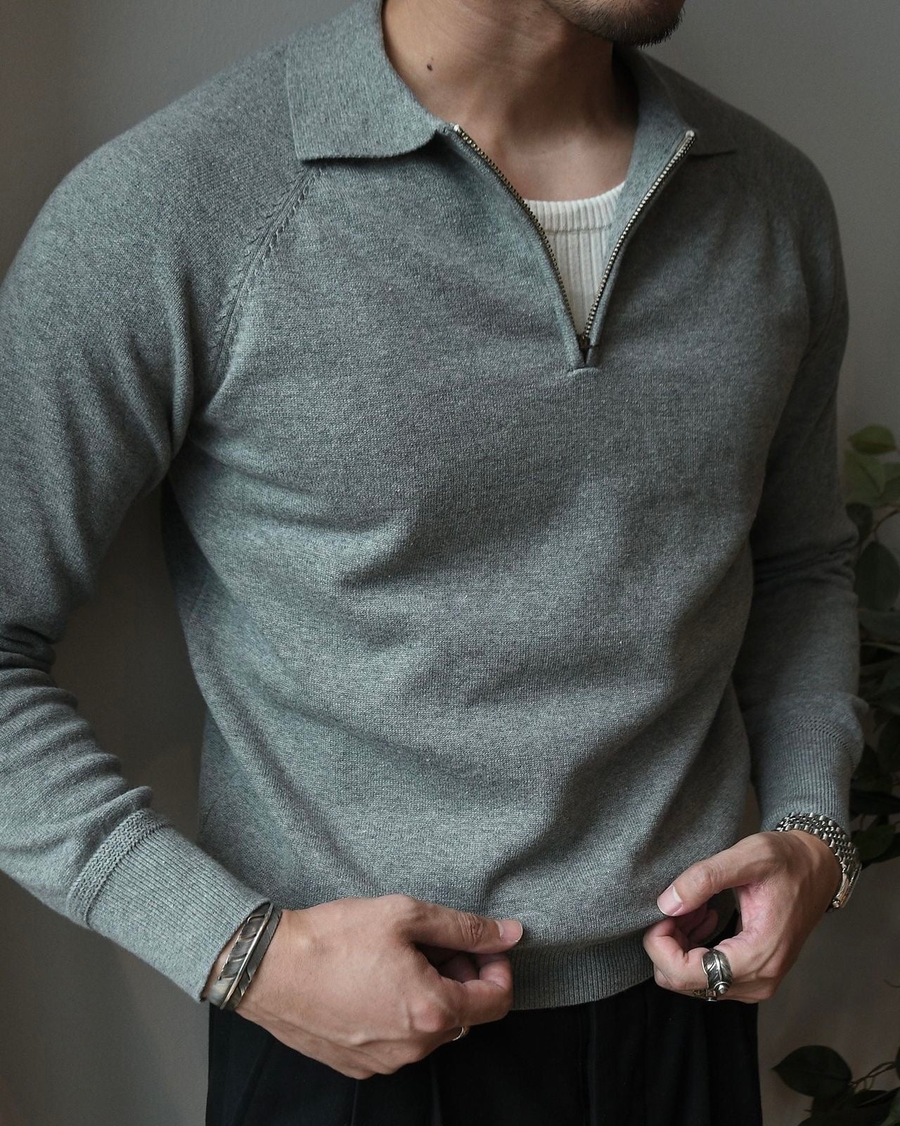 QUARTER ZIP POLO - LORMIER -