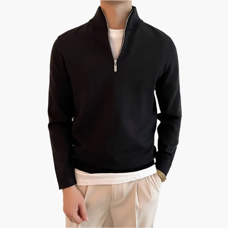 QUARTER ZIP SWEATER - LORMIER -