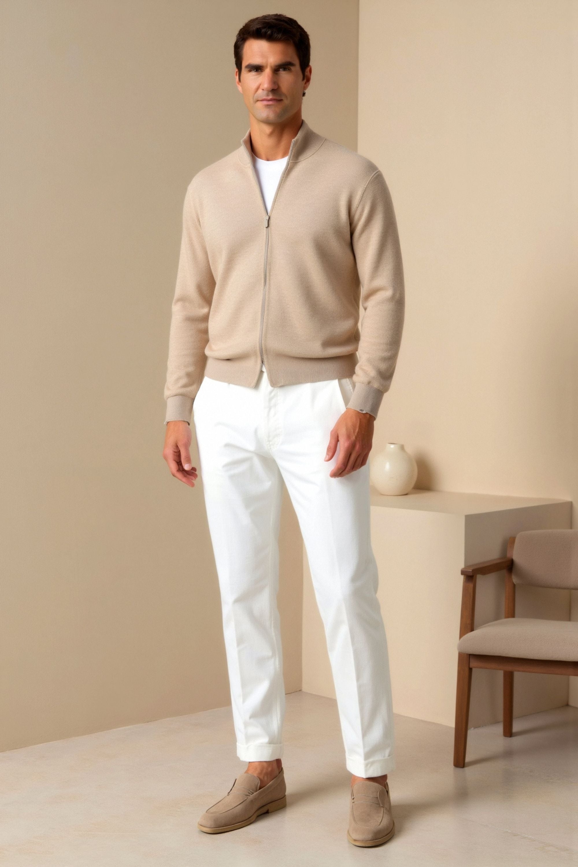 REGULAR FIT CHINO ANKLE PANTS - LORMIER -