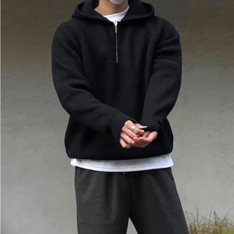 SEMI ZIP HOODIE - LORMIER -