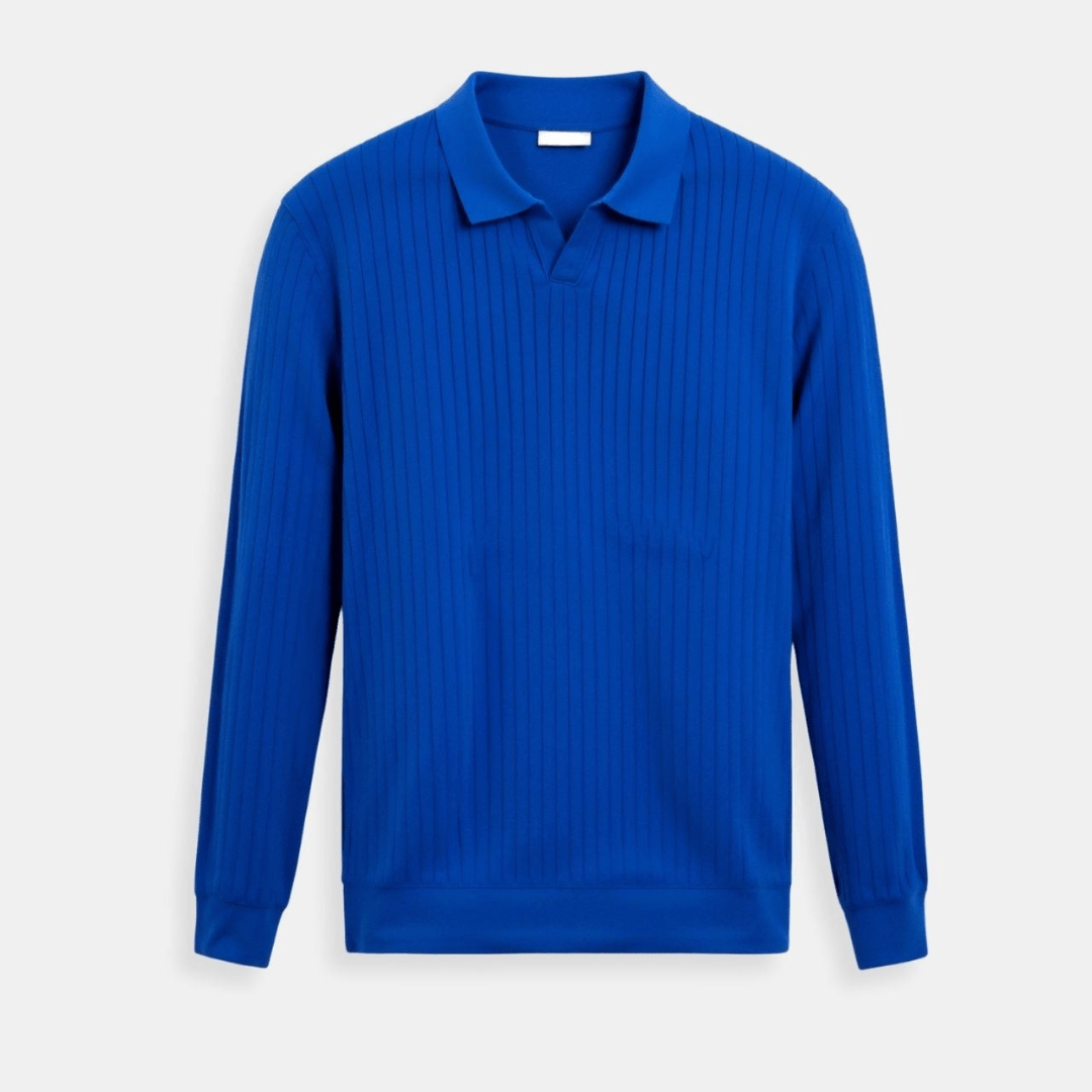 STRIPED LONG SLEEVE POLO - LORMIER -