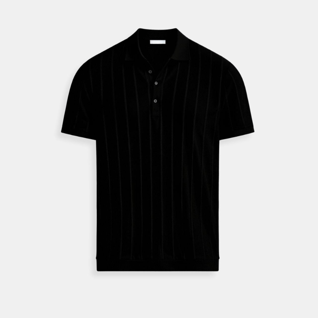 VERTICAL STRIPED BUTTON UP POLO - LORMIER -