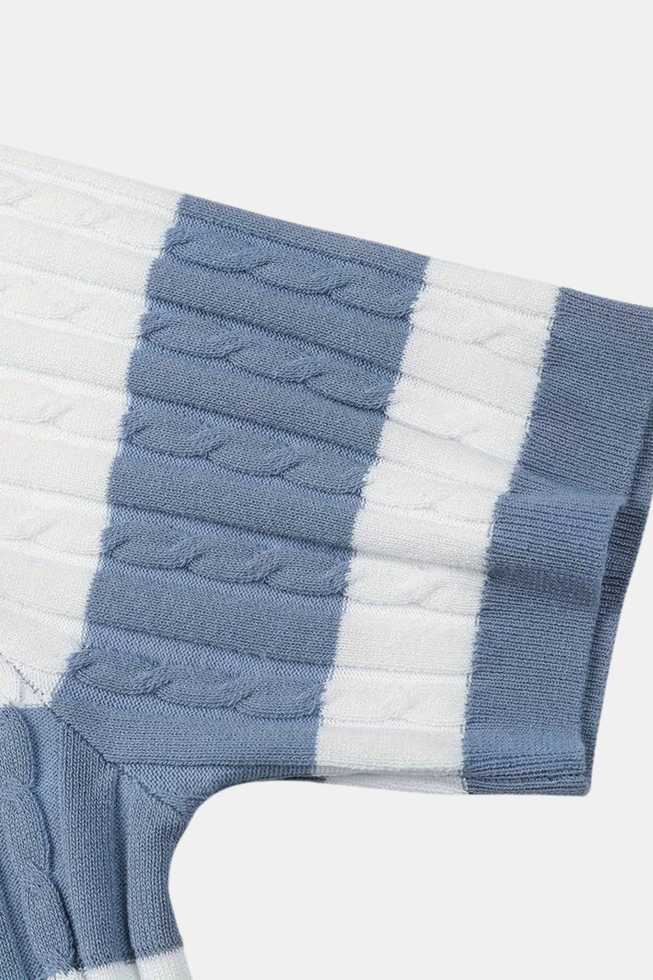 WHITE STRIPE POLO - LORMIER -