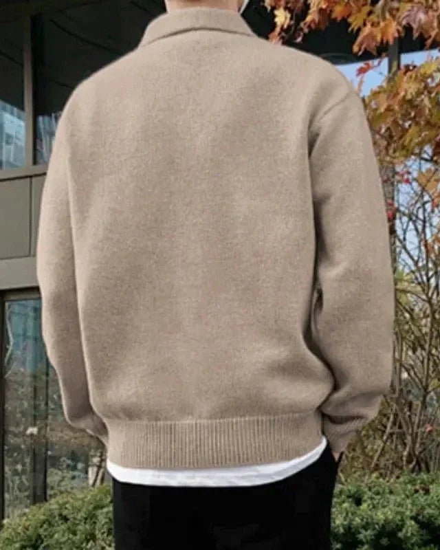 WOOLEN BUTTON HALF ZIP - LORMIER -