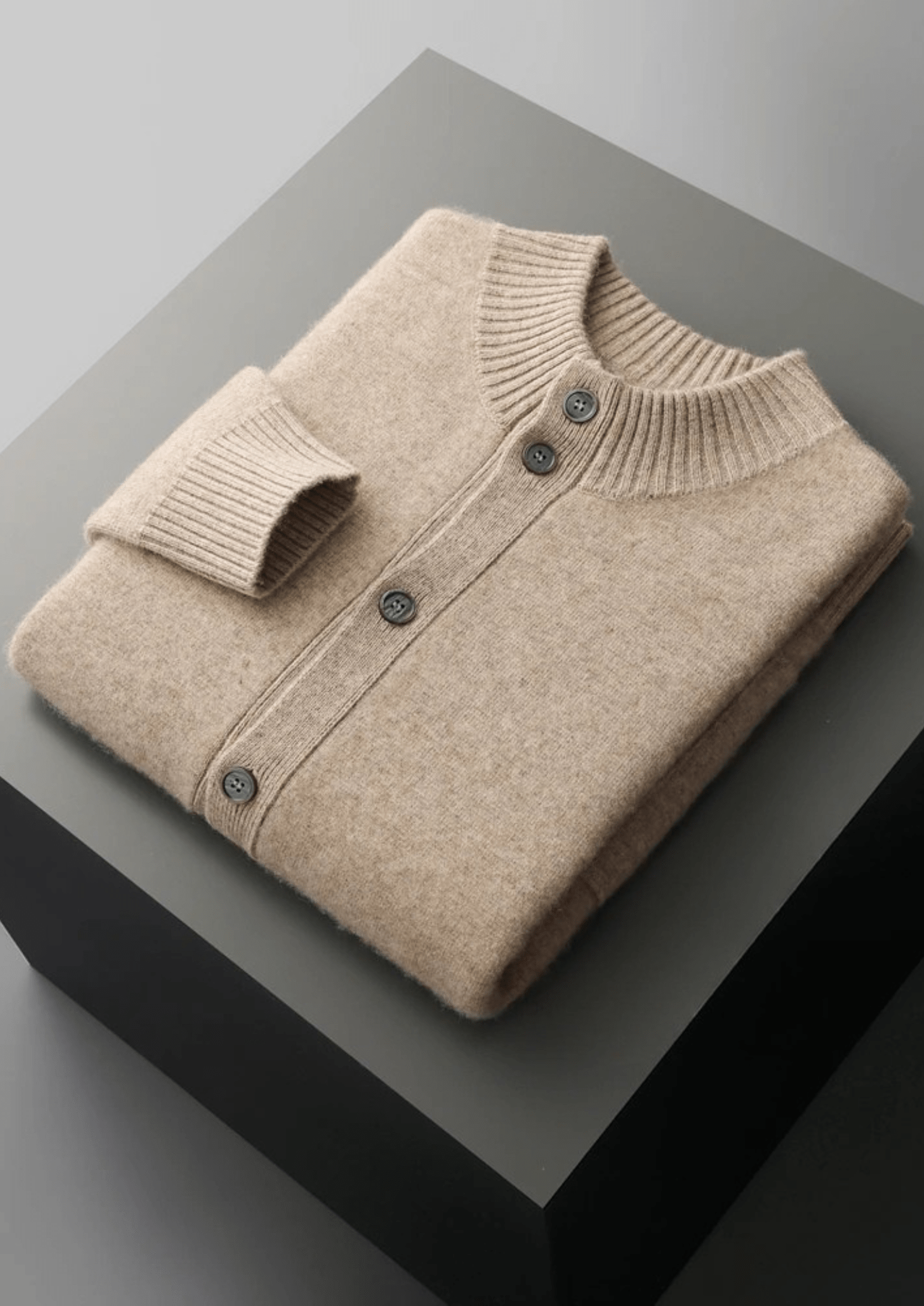 100% CASHMERE BUTTON CARDIGAN - LORMIER - 