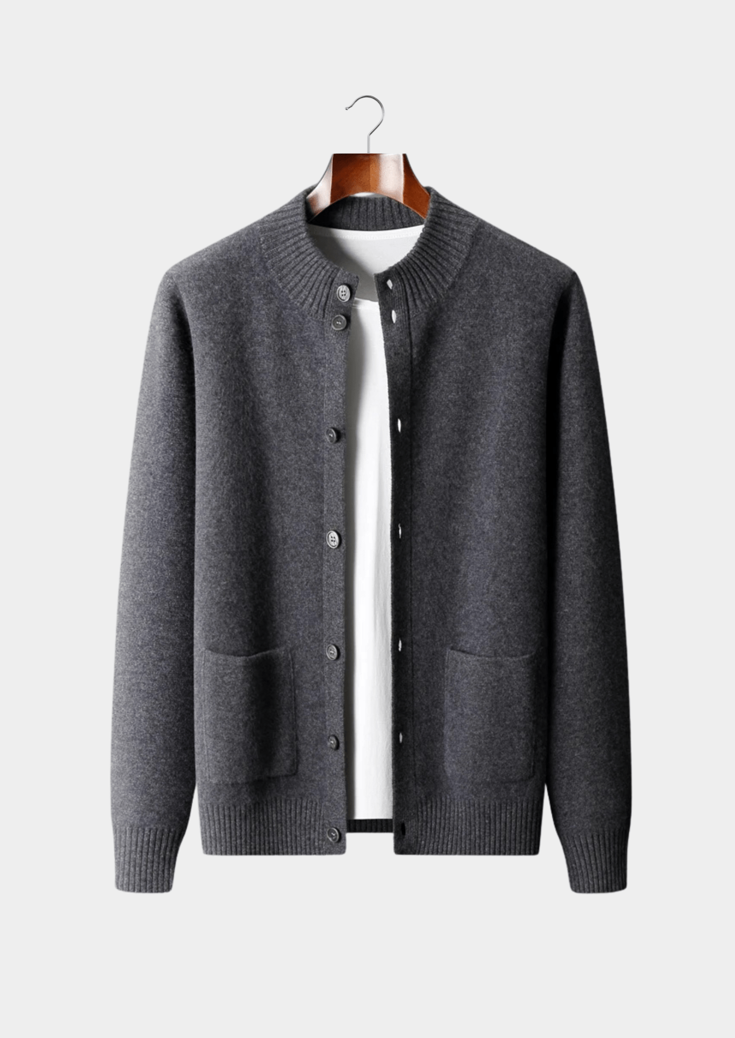 100% CASHMERE BUTTON CARDIGAN - LORMIER - 
