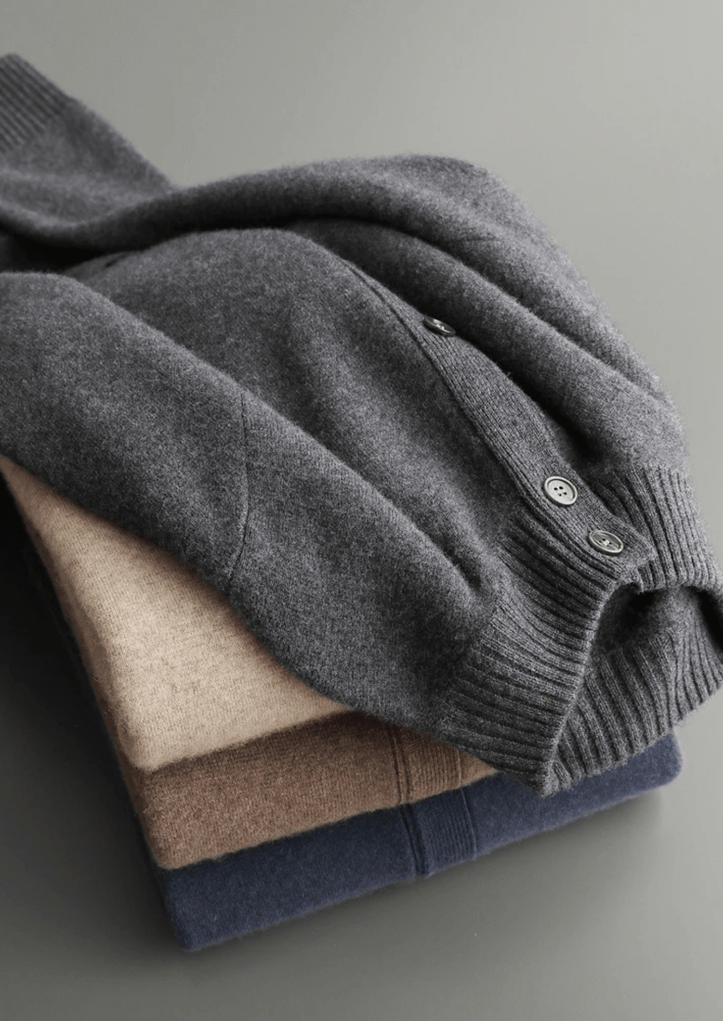 100% CASHMERE BUTTON CARDIGAN - LORMIER - 