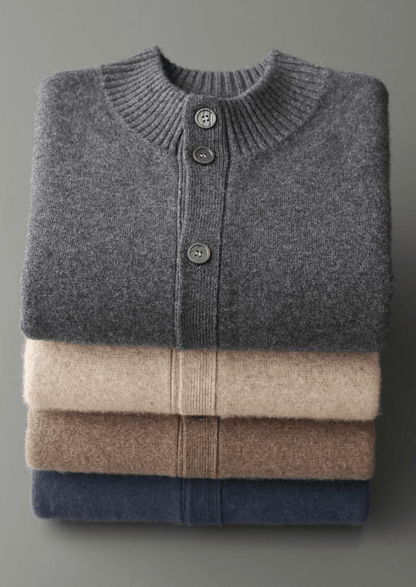 100% CASHMERE BUTTON CARDIGAN - LORMIER - 