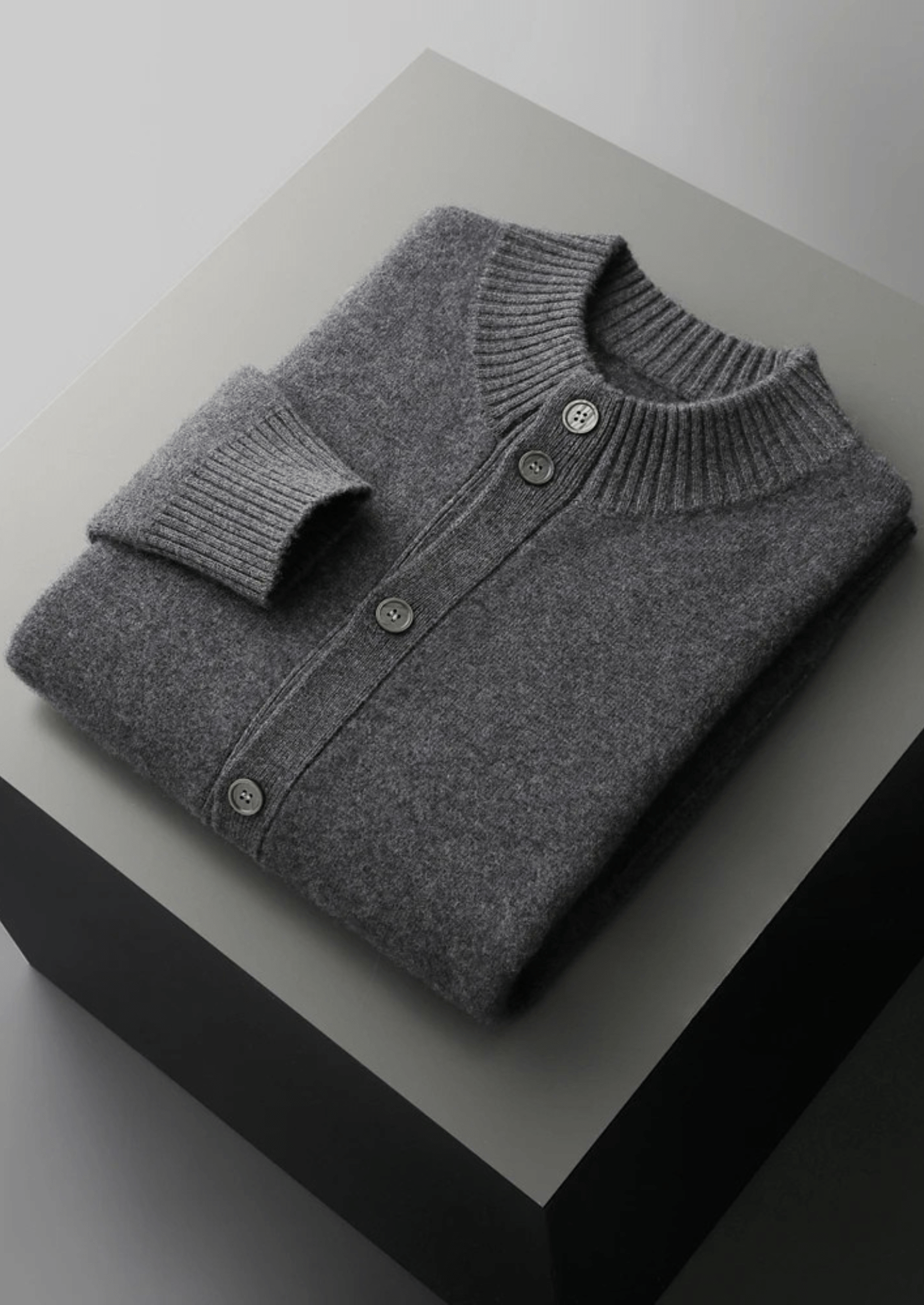 100% CASHMERE BUTTON CARDIGAN - LORMIER - 