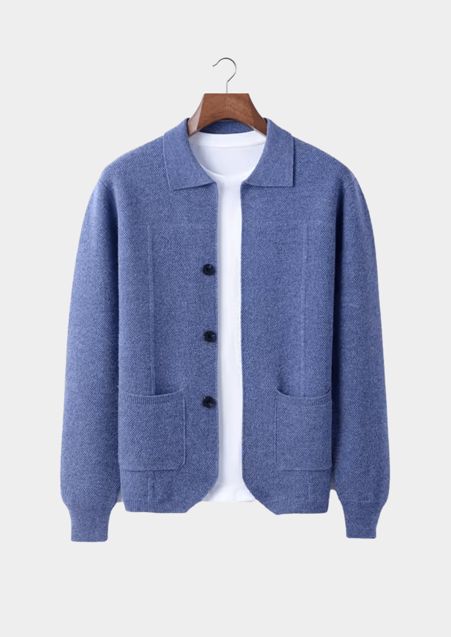 100% CASHMERE BUTTON OVERSHIRT - LORMIER - 