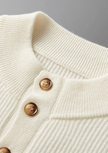 100% CASHMERE BUTTON SWEATER - LORMIER - 
