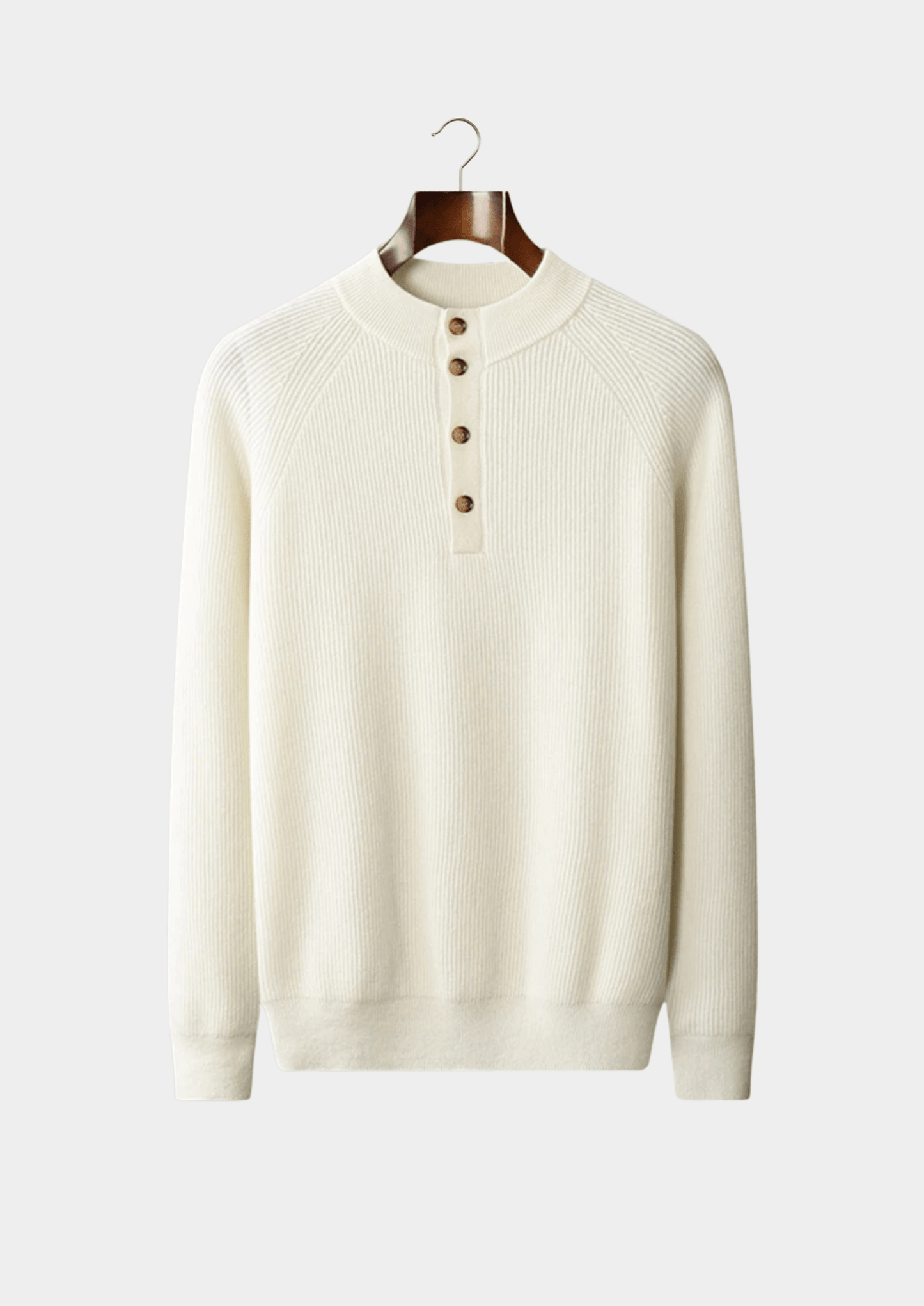 100% CASHMERE BUTTON SWEATER - LORMIER - 