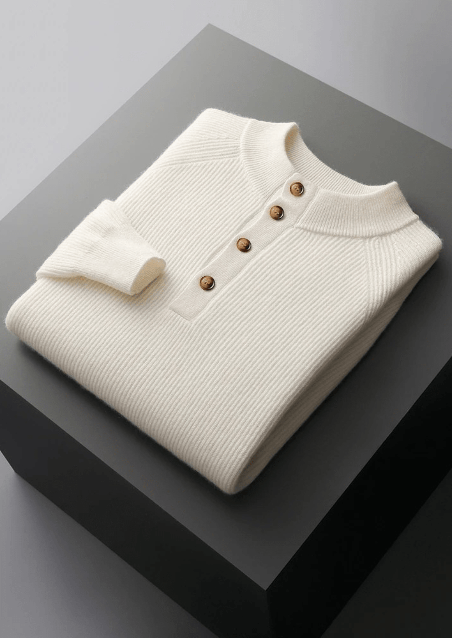 100% CASHMERE BUTTON SWEATER - LORMIER - 