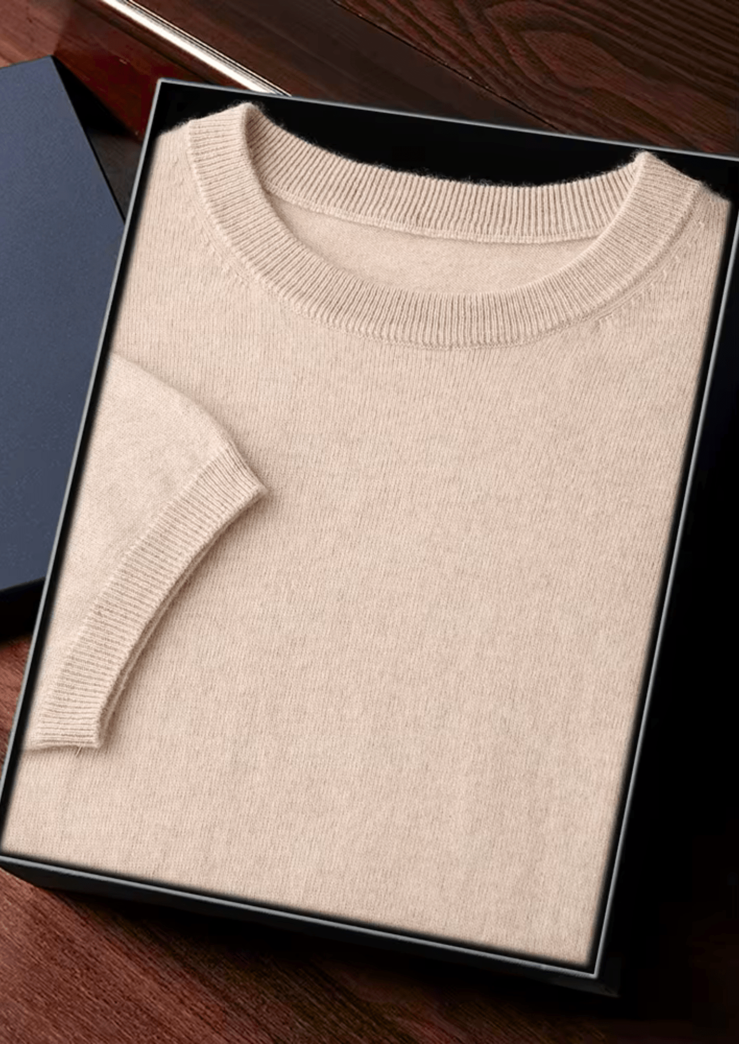 100% CASHMERE CLASSIC CREWNECK T - SHIRT - LORMIER - 