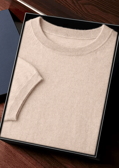 100% CASHMERE CLASSIC CREWNECK T - SHIRT - LORMIER - 