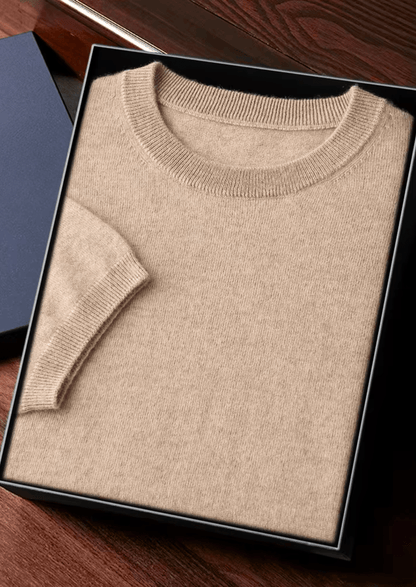 100% CASHMERE CLASSIC CREWNECK T - SHIRT - LORMIER - 