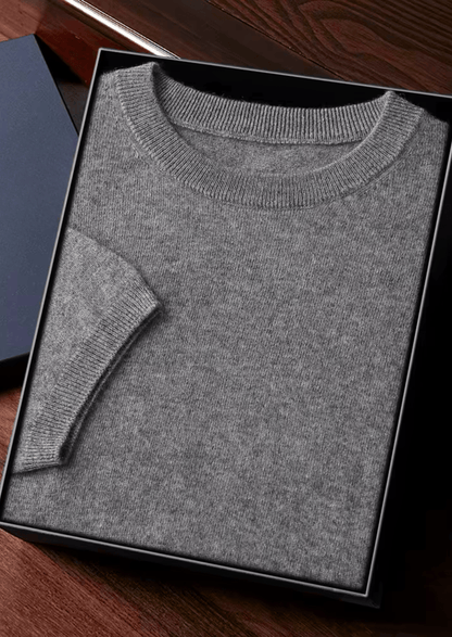 100% CASHMERE CLASSIC CREWNECK T - SHIRT - LORMIER - 