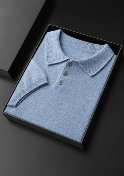 100% CASHMERE CLASSIC POLO SHIRT - LORMIER - 