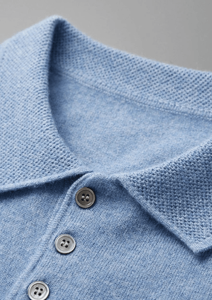 100% CASHMERE CLASSIC POLO SHIRT - LORMIER - 
