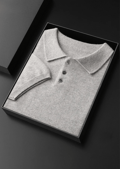 100% CASHMERE CLASSIC POLO SHIRT - LORMIER - 