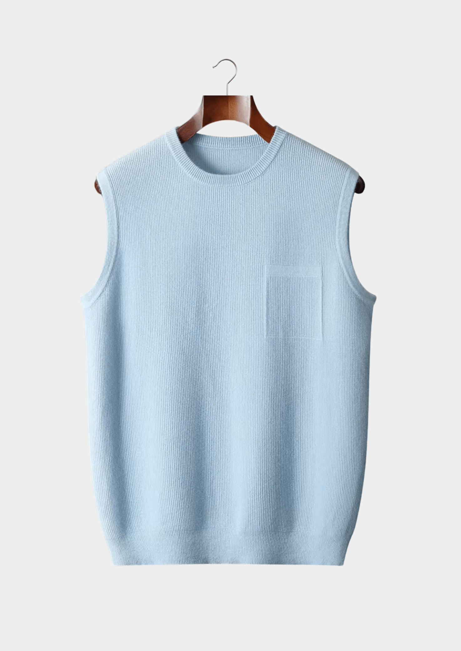 100% CASHMERE CREWNECK VEST - LORMIER - 