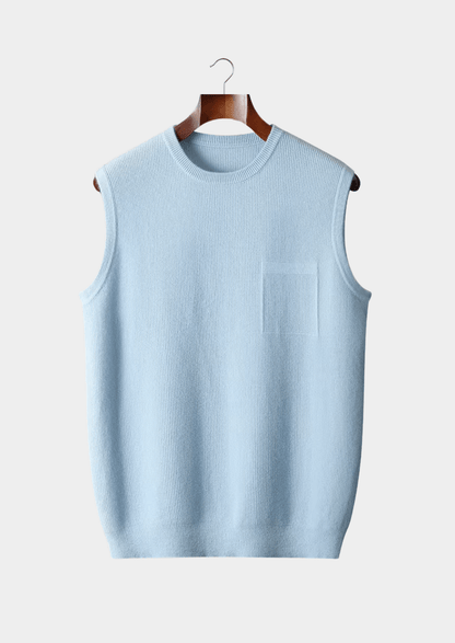 100% CASHMERE CREWNECK VEST - LORMIER - 