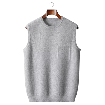 100% CASHMERE CREWNECK VEST - LORMIER - 