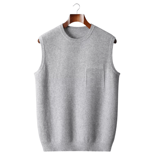 100% CASHMERE CREWNECK VEST - LORMIER - 