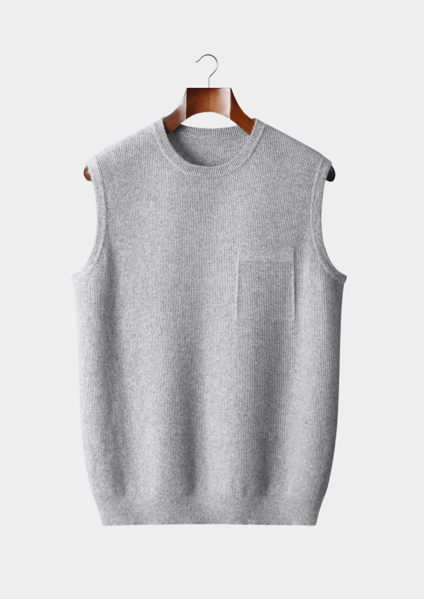 100% CASHMERE CREWNECK VEST - LORMIER - 