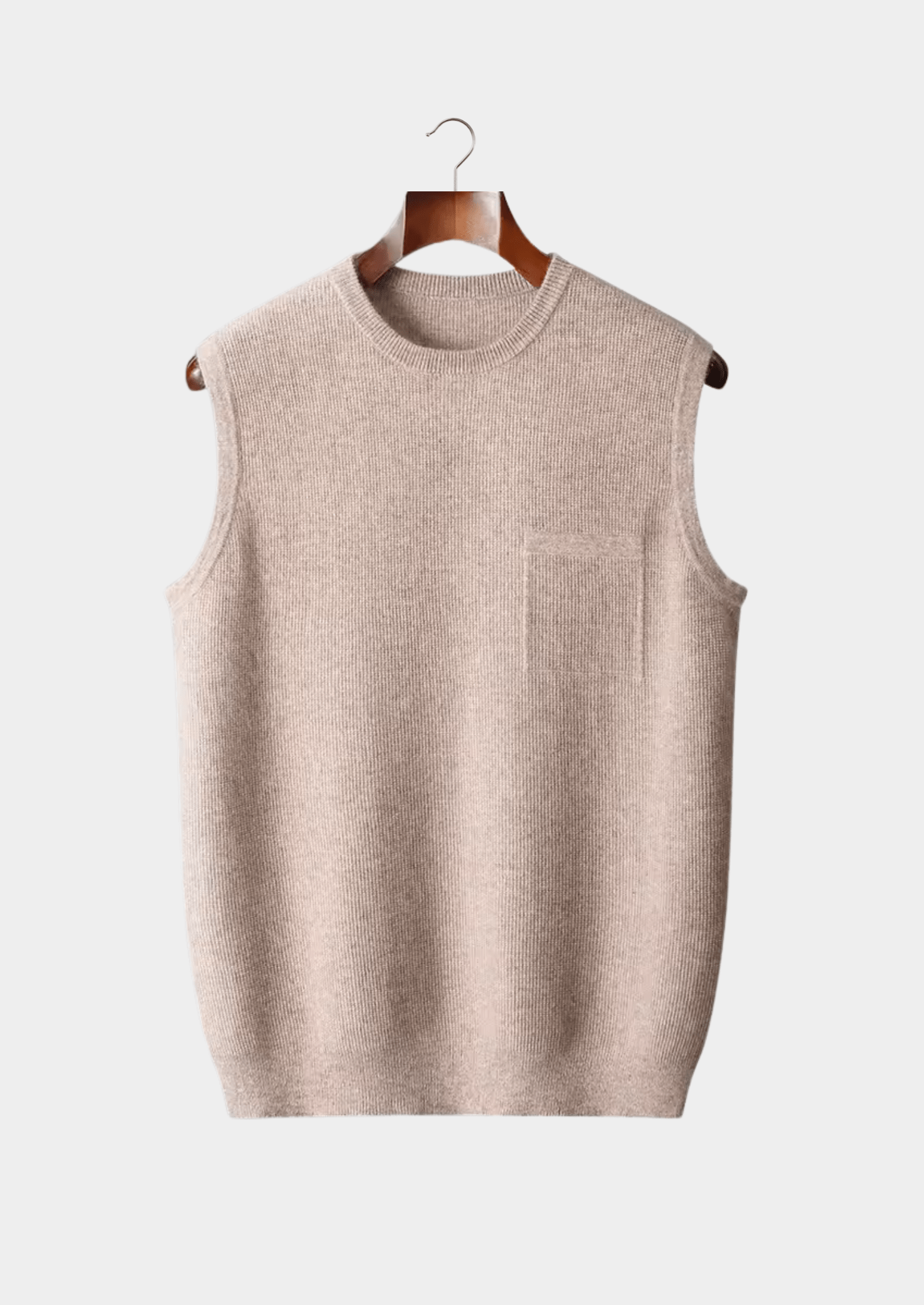 100% CASHMERE CREWNECK VEST - LORMIER - 