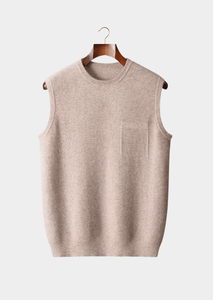 100% CASHMERE CREWNECK VEST - LORMIER - 