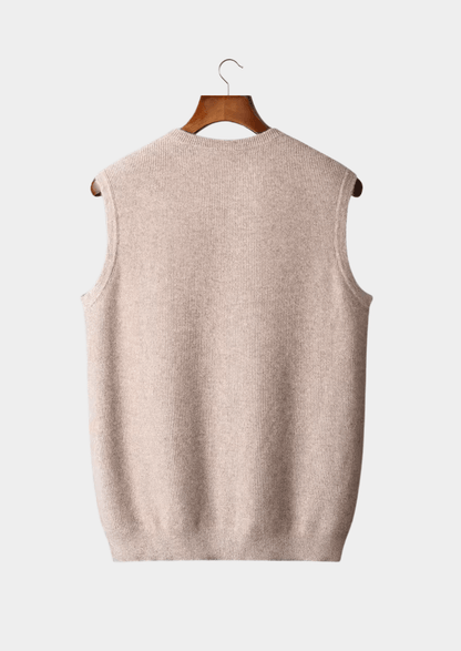 100% CASHMERE CREWNECK VEST - LORMIER - 